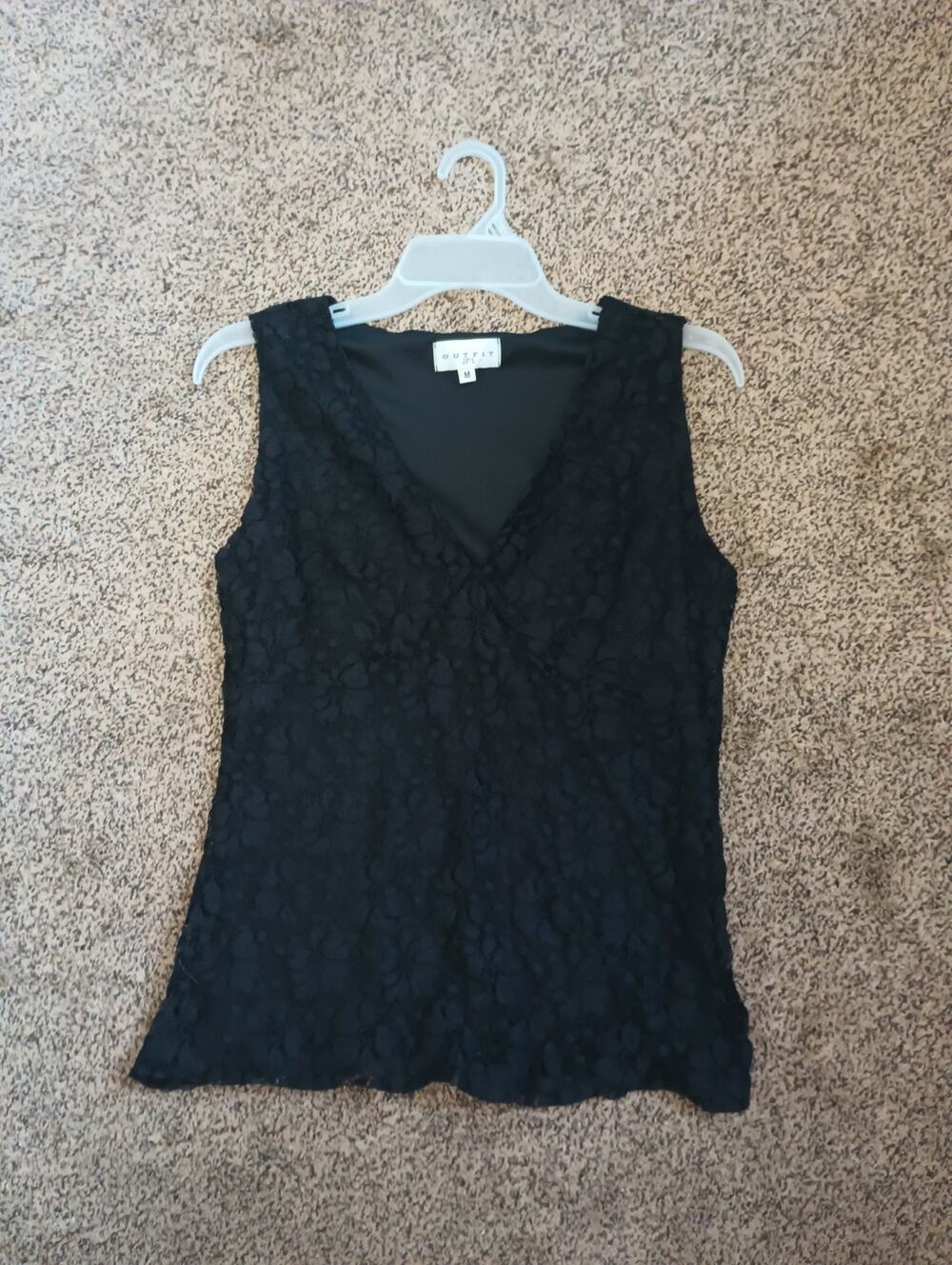 Vtg Outfit JPR Womens Y2K Dark Romantic Black Lace Babydoll Tank Top M Gothic